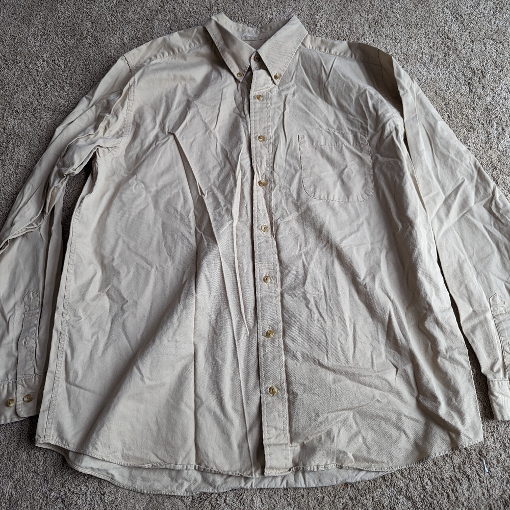 Eddie Bauer Long Sleeve Button Down Men's Shirt Size XL TALL